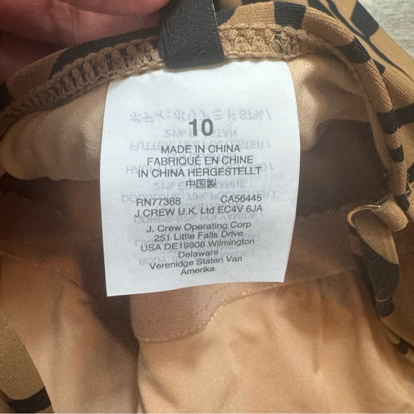 J Crew Swimsuit One Piece Wide Strap Zebra Print Brown Black Size 10 Style AG096 - Picture 5 of 9